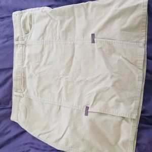 Corduroy Gap skirt with leather enforced front panel slits. Side zipper. 16